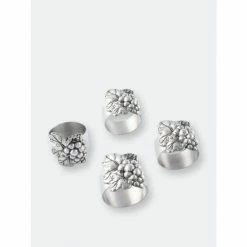 Arthur Court Designs Grape Napkin Rings - Set Of 4 Dinnerware & Flatware