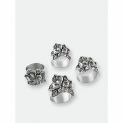 Arthur Court Designs Magnolia Napkin Rings - Set Of 4 Dinnerware & Flatware