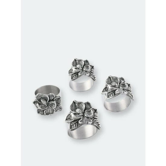 Arthur Court Designs Magnolia Napkin Rings - Set Of 4 Dinnerware & Flatware 1 Arthur Court Designs Magnolia Napkin Rings - Set Of 4 Dinnerware & Flatware