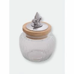 Arthur Court Designs Fleur De Lis Glass Canister Kitchen