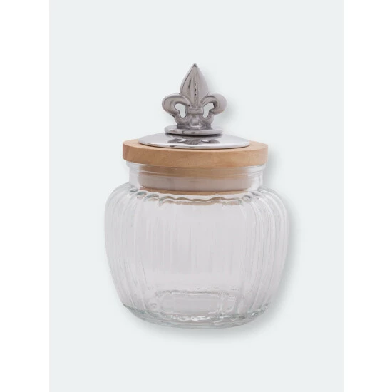 Arthur Court Designs Fleur De Lis Glass Canister Kitchen 2 Arthur Court Designs Fleur De Lis Glass Canister Kitchen - Image 2