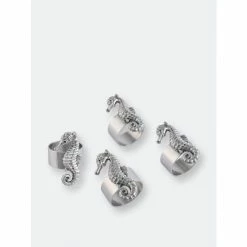 Arthur Court Designs Sea Horse Napkin Rings - Set Of 4 Dinnerware & Flatware