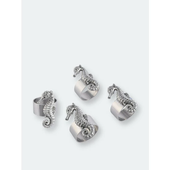 Arthur Court Designs Sea Horse Napkin Rings - Set Of 4 Dinnerware & Flatware 1 Arthur Court Designs Sea Horse Napkin Rings - Set Of 4 Dinnerware & Flatware