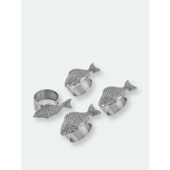 Arthur Court Designs Fish Napkin Rings - Set Of 4 Dinnerware & Flatware 1 Arthur Court Designs Fish Napkin Rings - Set Of 4 Dinnerware & Flatware