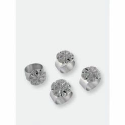 Arthur Court Designs Sand Dollar Napkin Rings - Set Of 4 Dinnerware & Flatware
