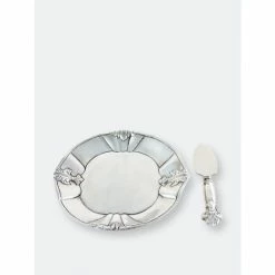Arthur Court Designs Fleur-De-Lis Plate With Server Serveware