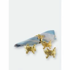Arthur Court Designs Gold Alligator Napkin Rings Dinnerware & Flatware