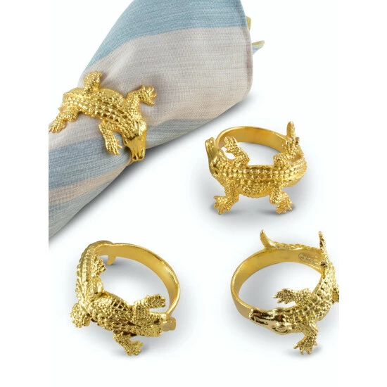 Arthur Court Designs Gold Alligator Napkin Rings Dinnerware & Flatware 4 Arthur Court Designs Gold Alligator Napkin Rings Dinnerware & Flatware - Image 4