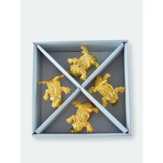 Arthur Court Designs Gold Alligator Napkin Rings Dinnerware & Flatware 6 Arthur Court Designs Gold Alligator Napkin Rings Dinnerware & Flatware - Image 6
