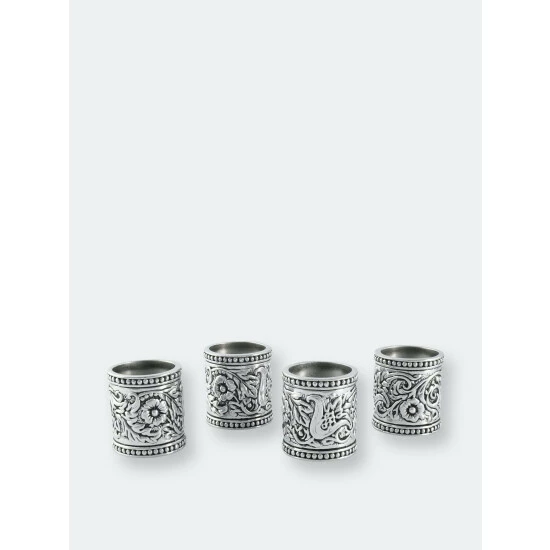 Arthur Court Designs Concho Pattern Napkin Rings Set Of 4 Dining & Tabletop 3 Arthur Court Designs Concho Pattern Napkin Rings Set Of 4 Dining & Tabletop - Image 3