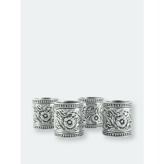 Arthur Court Designs Concho Pattern Napkin Rings Set Of 4 Dining & Tabletop 4 Arthur Court Designs Concho Pattern Napkin Rings Set Of 4 Dining & Tabletop - Image 4