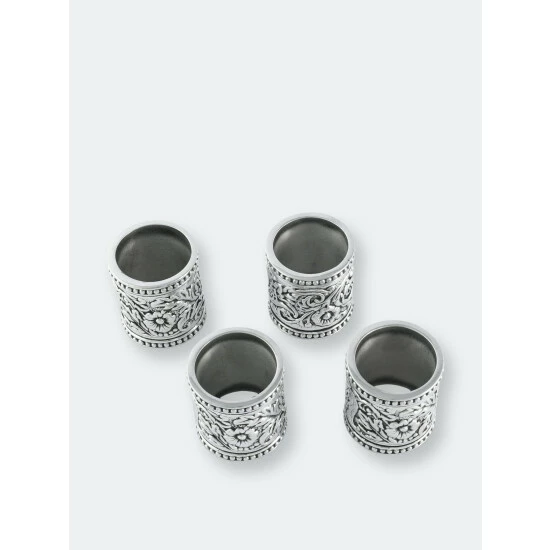 Arthur Court Designs Concho Pattern Napkin Rings Set Of 4 Dining & Tabletop 5 Arthur Court Designs Concho Pattern Napkin Rings Set Of 4 Dining & Tabletop - Image 5