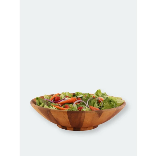 Arthur Court Designs Wok Style Wooden Acacia Salad Bowl Extra Large Dinnerware & Flatware 2 Arthur Court Designs Wok Style Wooden Acacia Salad Bowl Extra Large Dinnerware & Flatware - Image 2