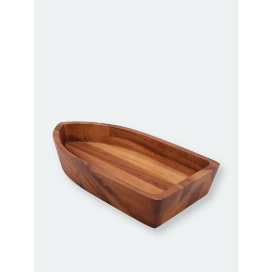 Arthur Court Designs Boat Shape Acacia Wood Salad Bowl Large Serveware 1 Arthur Court Designs Boat Shape Acacia Wood Salad Bowl Large Serveware