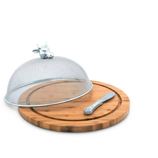 Arthur Court Designs Cow Head 3 Piece Picnic Cheese Board / Spreader Serveware 2 Arthur Court Designs Cow Head 3 Piece Picnic Cheese Board / Spreader Serveware - Image 2