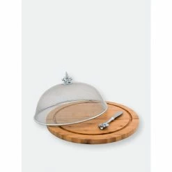 Arthur Court Designs Fleur De Lis 3 Piece Picnic Cheese Board /Spreader Serveware