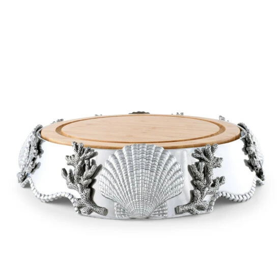 Arthur Court Designs Coastal Wood Cheese Pedestal Knives & Cutting Boards 1 Arthur Court Designs Coastal Wood Cheese Pedestal Knives & Cutting Boards