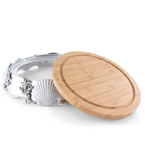 Arthur Court Designs Coastal Wood Cheese Pedestal Knives & Cutting Boards 2 Arthur Court Designs Coastal Wood Cheese Pedestal Knives & Cutting Boards - Image 2