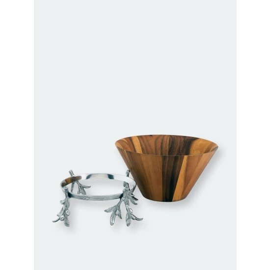 Arthur Court Designs Olive Wood Salad Bowl Dinnerware & Flatware 4 Arthur Court Designs Olive Wood Salad Bowl Dinnerware & Flatware - Image 4