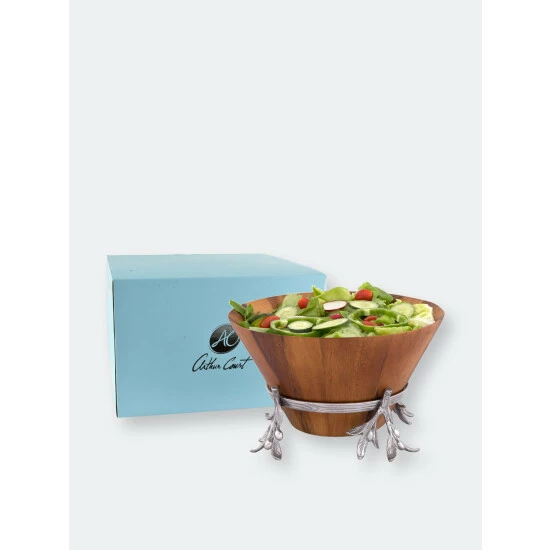 Arthur Court Designs Olive Wood Salad Bowl Dinnerware & Flatware 5 Arthur Court Designs Olive Wood Salad Bowl Dinnerware & Flatware - Image 5