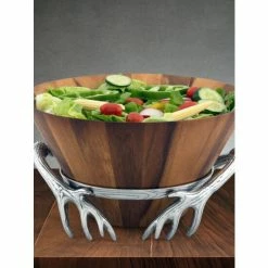 Arthur Court Designs Antler Wood Salad Bowl Dinnerware & Flatware