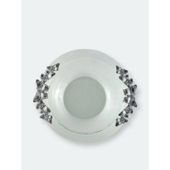 Arthur Court Designs Butterfly Glass Salad Bowl Dinnerware & Flatware 3 Arthur Court Designs Butterfly Glass Salad Bowl Dinnerware & Flatware - Image 3