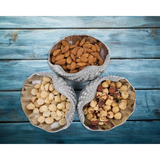 Arthur Court Designs Clam 3-Bowl Server Serveware 1 Arthur Court Designs Clam 3-Bowl Server Serveware