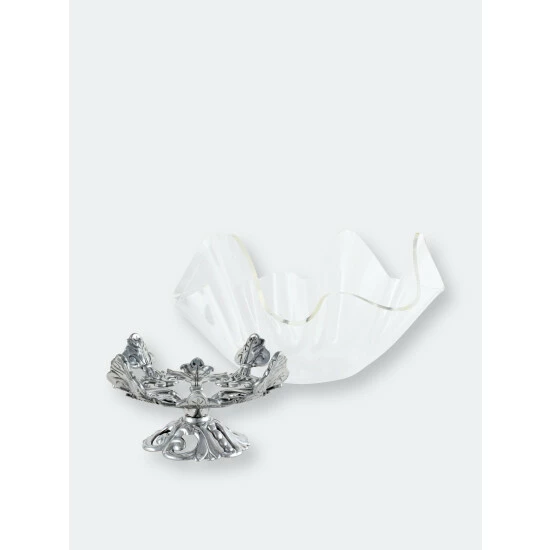 Arthur Court Designs Fleur-De-Lis Stand Acrylic Bowl 14 Dinnerware & Flatware 2 Arthur Court Designs Fleur-De-Lis Stand Acrylic Bowl 14 Dinnerware & Flatware - Image 2