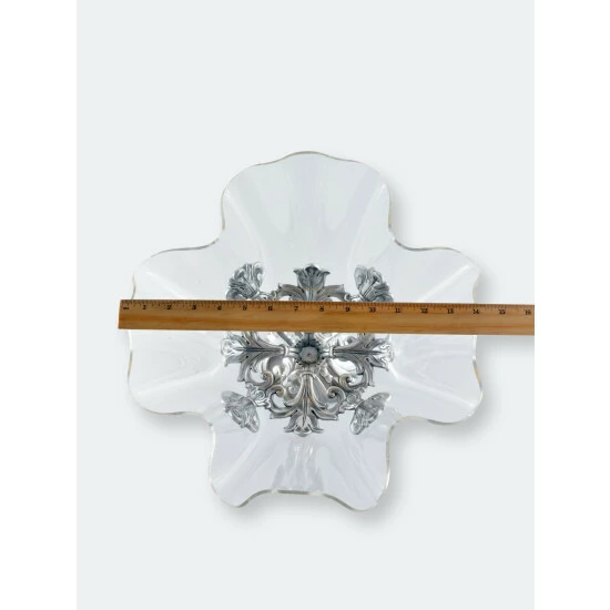 Arthur Court Designs Fleur-De-Lis Stand Acrylic Bowl 14 Dinnerware & Flatware 6 Arthur Court Designs Fleur-De-Lis Stand Acrylic Bowl 14 Dinnerware & Flatware - Image 6