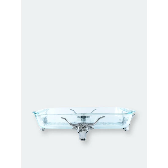 Arthur Court Designs Long Horn Steer Pyrex Holder 3qt Serveware 2 Arthur Court Designs Long Horn Steer Pyrex Holder 3qt Serveware - Image 2