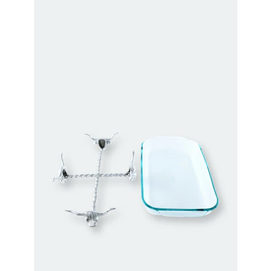 Arthur Court Designs Long Horn Steer Pyrex Holder 3qt Serveware 5 Arthur Court Designs Long Horn Steer Pyrex Holder 3qt Serveware - Image 5