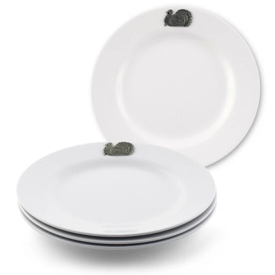 Arthur Court Designs Turkey Melamine Lunch Plates - Set Of 4 Dinnerware & Flatware White 1 Arthur Court Designs Turkey Melamine Lunch Plates - Set Of 4 Dinnerware & Flatware White