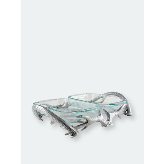 Arthur Court Designs Antler Pyrex Holder Double 2qt Serveware 3 Arthur Court Designs Antler Pyrex Holder Double 2qt Serveware - Image 3
