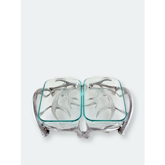 Arthur Court Designs Antler Pyrex Holder Double 2qt Serveware 4 Arthur Court Designs Antler Pyrex Holder Double 2qt Serveware - Image 4