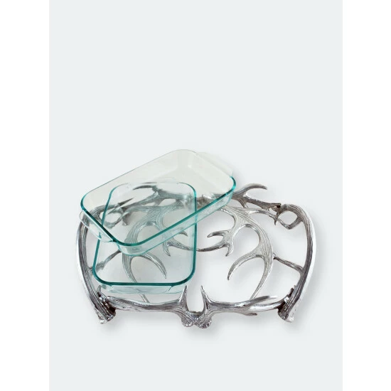 Arthur Court Designs Antler Pyrex Holder Double 2qt Serveware 5 Arthur Court Designs Antler Pyrex Holder Double 2qt Serveware - Image 5