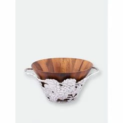 Arthur Court Designs Grape Wood Tall Salad Bowl Dinnerware & Flatware