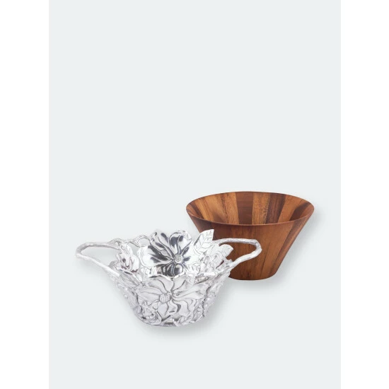 Arthur Court Designs Magnolia Wood Tall Salad Bowl Dinnerware & Flatware 3 Arthur Court Designs Magnolia Wood Tall Salad Bowl Dinnerware & Flatware - Image 3