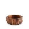 Arthur Court Designs Diamond Pattern Single Acacia Wood Salad Bowl Serveware Brown