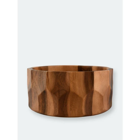Arthur Court Designs Diamond Pattern Large Acacia Wood Salad Bowl Serveware 1 Arthur Court Designs Diamond Pattern Large Acacia Wood Salad Bowl Serveware