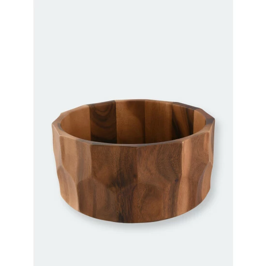 Arthur Court Designs Diamond Pattern Large Acacia Wood Salad Bowl Serveware 2 Arthur Court Designs Diamond Pattern Large Acacia Wood Salad Bowl Serveware - Image 2