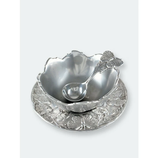 Arthur Court Designs Butterfly Condiment Set 3-piece Serveware 2 Arthur Court Designs Butterfly Condiment Set 3-piece Serveware - Image 2