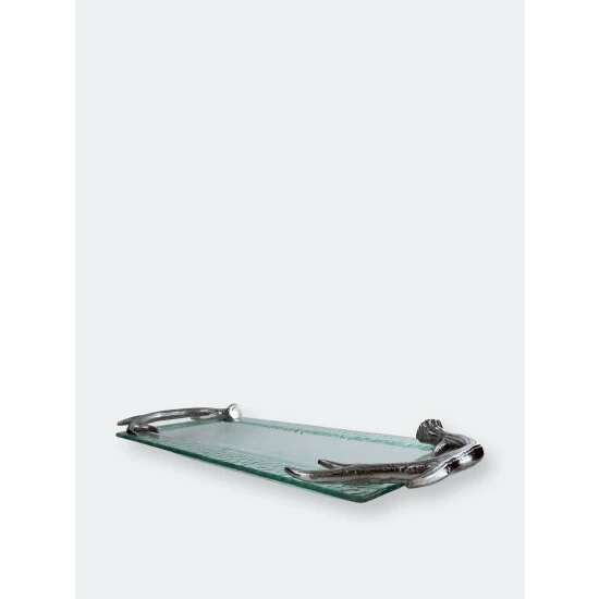 Arthur Court Designs Antler Glass Oblong Tray Serveware 3 Arthur Court Designs Antler Glass Oblong Tray Serveware - Image 3