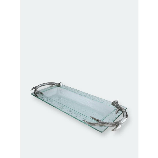 Arthur Court Designs Antler Glass Oblong Tray Serveware 4 Arthur Court Designs Antler Glass Oblong Tray Serveware - Image 4