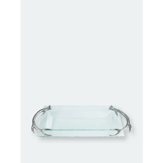 Arthur Court Designs Antler Glass Oblong Tray Serveware 5 Arthur Court Designs Antler Glass Oblong Tray Serveware - Image 5