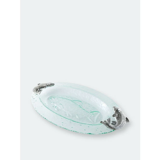 Arthur Court Designs Salmon Glass Platter Serveware 4 Arthur Court Designs Salmon Glass Platter Serveware - Image 4