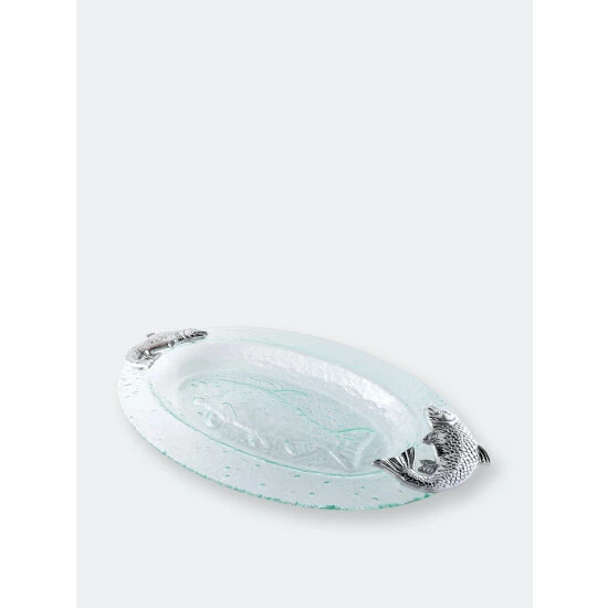 Arthur Court Designs Salmon Glass Platter Serveware 6 Arthur Court Designs Salmon Glass Platter Serveware - Image 6
