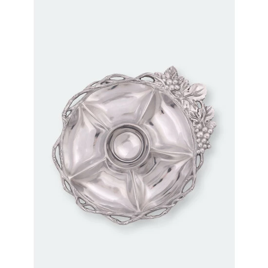 Arthur Court Designs Grape Open Vine Round Tray 5-Section Serveware 2 Arthur Court Designs Grape Open Vine Round Tray 5-Section Serveware - Image 2