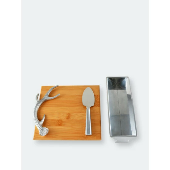 Arthur Court Designs Antler Bamboo Cheese Set Serveware 3 Arthur Court Designs Antler Bamboo Cheese Set Serveware - Image 3