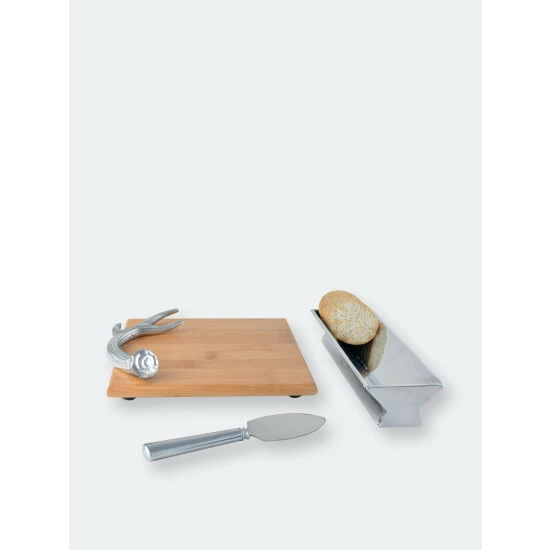 Arthur Court Designs Antler Bamboo Cheese Set Serveware 4 Arthur Court Designs Antler Bamboo Cheese Set Serveware - Image 4