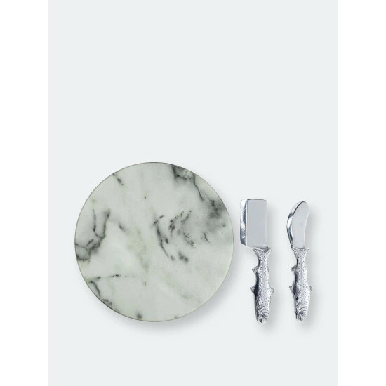 Arthur Court Designs Trout Cheese Set Marble Dinnerware & Flatware 1 Arthur Court Designs Trout Cheese Set Marble Dinnerware & Flatware